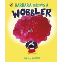 "Children's book 'Barbara Throws a Wobbler' with a red cloud and cartoon character on yellow background"