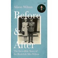 "Blue book 'Before & After' by Alison Wilson, features black-and-white photo of a couple in formal attire."