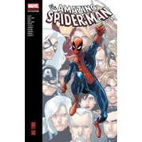 Comic book cover of "The Amazing Spider-Man: Big Time" featuring Spider-Man swinging with various Marvel characters in the background.