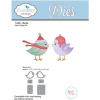 Birds die set by Go Craft Distribution featuring two cartoon birds in winter hats and scarves, compatible with die-cutting machines.