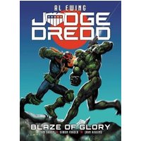 "Judge Dredd comic book 'Blaze of Glory' with dynamic cover art featuring two characters in combat stance"
