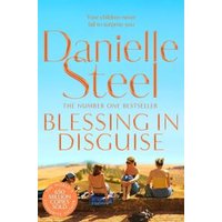 "Book cover for 'Blessing in Disguise' by Danielle Steel, featuring four people sitting in a desert landscape."