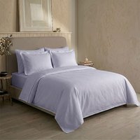 Bliss - Beyond Set of 6 Jacquard Duvet Cover Set - Inc. Duvet Cover Fitted Sheet 2 x Housewife - 2 x Oxford Pillowcases (Double) - Grey.