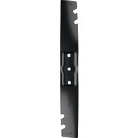 Black Bosch lawnmower blade, 380mm, with central mounting holes and notched edges for Rotak 18V2-38 models.