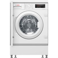 White Bosch built-in washing machine with digital display, control dial, and 8KG capacity.