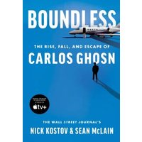 "Blue cover book 'Boundless' with airplane, silhouette of man, and authors Nick Kostov & Sean McLain."