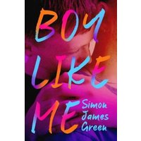 "Boy Like Me book cover with colorful text and two boys embracing in warm lighting"
