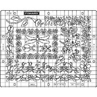 Stencil sheet with intricate bug designs, including dragonflies and butterflies, by Go Craft Distribution.
