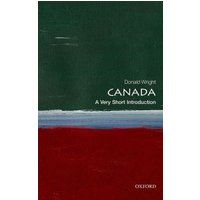 "Canada book by Donald Wright, dark green and red abstract cover, part of 'A Very Short Introduction' series"