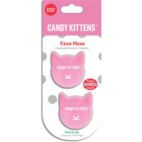 Pink Candy Kittens Twin Vent Air Freshener with cat face design, labeled "Eton Mess" on white and pink packaging.