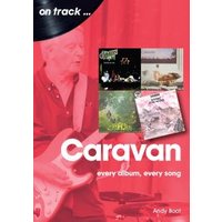 Red "Caravan" book cover featuring guitarist, album covers, and text "every album, every song" by Andy Boot.