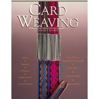 "Card Weaving book by Interweave Press with colorful woven patterns and bold text on the cover."