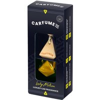Carfume Luxury Lady Million car air freshener in black box, featuring a wooden cap and gold diamond-shaped bottle.