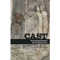 "Cast poetry book with abstract cover art featuring two figures and textured background"