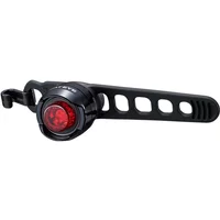 Polished black Cateye Orb rear bike light with red lens and adjustable strap mount.