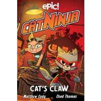 "Cat Ninja comic book 'Cat's Claw' with two cartoon cats in ninja outfits on a red background"