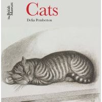 "Book titled 'Cats' by Delia Pemberton, features a grayscale sketch of a sleeping tabby cat on the cover."