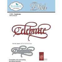 "Red 'Celebrate' die-cutting die with elegant script design, compatible with most die-cutting machines"