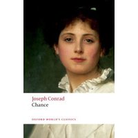 "Book 'Chance' by Joseph Conrad, Oxford World's Classics, cover features a portrait of a woman in a white dress"