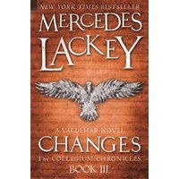 "Changes book by Mercedes Lackey, orange cover with silver eagle and text, part of The Collegium Chronicles series"