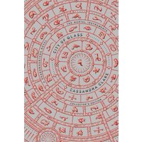"City of Glass" book with intricate red celestial design and symbols on a gray background.