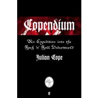 "Black book 'Copendium' with red and white gothic text, subtitle 'An Expedition into the Rock 'n' Roll Underworld'"