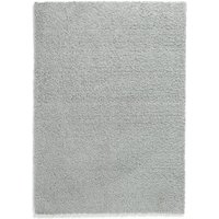 Cosy dove grey shaggy rug, 230x160cm, with a soft, plush texture for living room or bedroom floor by Habitat.