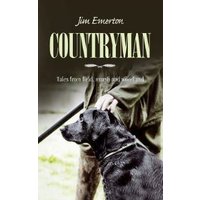 "Countryman book cover with black dog, hunter in green coat, and rifle, text by Jim Enerton."