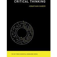 Black book cover titled "Critical Thinking" by Jonathan Haber, features a circular maze design.