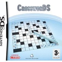 Nintendo DS game "CrossworDS" with crossword puzzle and stylus on cover.