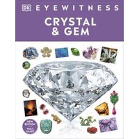 "DK Eyewitness Crystal & Gem book cover featuring a large diamond and various colorful gemstones on a white background"