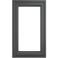 Grey/white uPVC window, double glazed, left hung, 610x1190mm, clear glass, sleek modern frame.