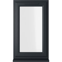 Grey/white uPVC window, double glazed, right hung, 610mm x 1040mm, with clear glass and sleek modern frame design.