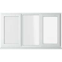 White Crystal uPVC window, double glazed, left and right hung, 1770mm x 1190mm, clear glass, three-panel design.