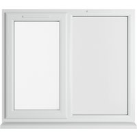 White uPVC double glazed window, left hung, 1190mm x 965mm, clear glass, with a sleek modern frame design.