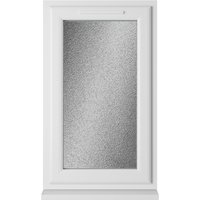 White Crystal double glazed uPVC window, left hung, 610mm x 1040mm, with obscure glass panel.