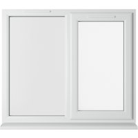 White Crystal uPVC double glazed window, right hung, 1190mm x 1190mm, with clear glass and sleek modern frame.