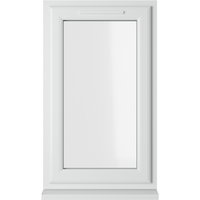 White Crystal uPVC window, double glazed, right hung, 610mm x 1115mm, clear glass, rectangular frame.