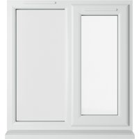 White Crystal double glazed uPVC window, right hung, 905mm x 965mm, with clear glass and sleek frame design.