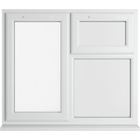 White uPVC window with double glazing, top and left sections hinged, measuring 1190mm x 1040mm, clear glass.