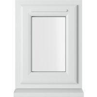 White uPVC window with double glazing, top opener, clear glass, 440mm x 610mm, by Crystal.