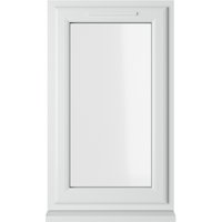 White uPVC window with double glazing, top opener, clear glass, dimensions 610mm x 1040mm, by Crystal.
