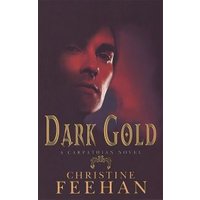 "Dark Gold book cover with shadowed face, gold title text, and author Christine Feehan's name in white at the bottom"
