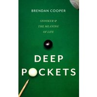 Green book cover titled "Deep Pockets" with snooker balls and cue, by Brendan Cooper.