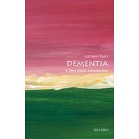 Book titled "Dementia: A Very Short Introduction" by Kathleen Taylor, with a pink and green abstract cover design.