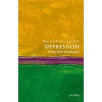 "Depression book with abstract yellow and green cover, part of 'A Very Short Introduction' series by Oxford"