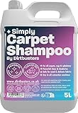 White 5L Dirtbusters Simply Carpet Cleaner Shampoo bottle with purple and blue label, handle on top.