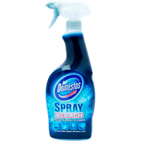 Domestos Multipurpose Bleach Spray, 700 ml, blue bottle with white trigger and red logo.