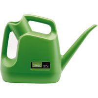 Green Draper plastic watering can, 1.5L, with long spout and ergonomic handle.