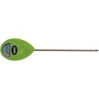Green Draper Soil Moisture Reader with metal probe and analog moisture gauge display.